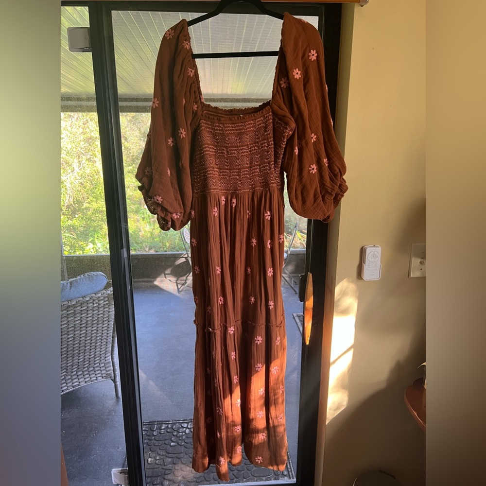 Free People Dahlia Embroidered Maxi Dress